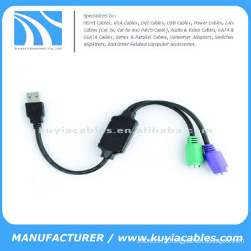 Adaptateur de câble USB 2.0 à PS2 pour clavier de souris